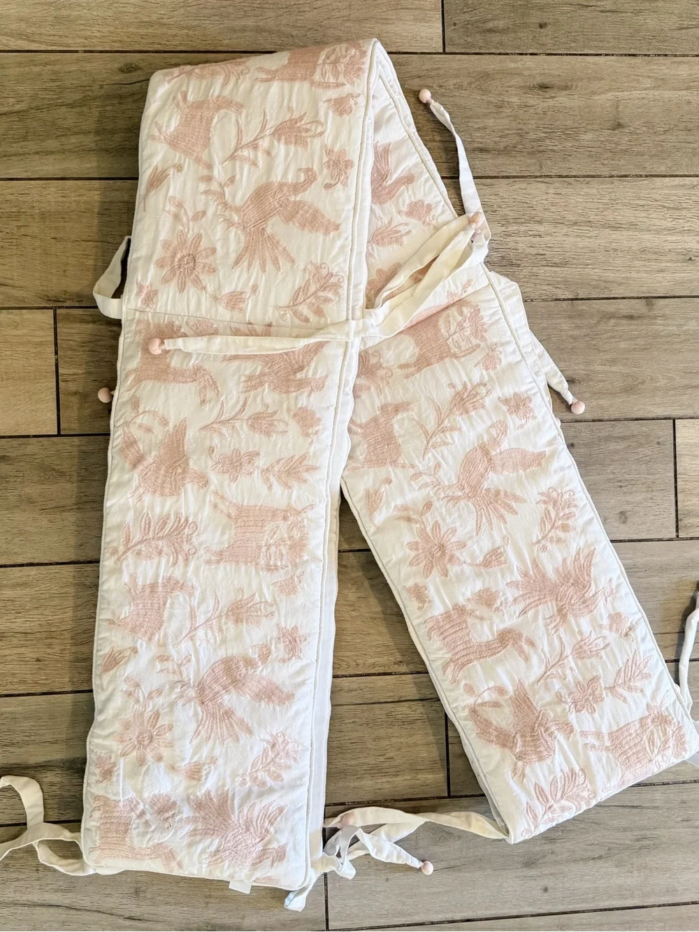 Restoration Hardware Crib Set, Botanica Toddler Blanket with Blush Pom-Pom Trim